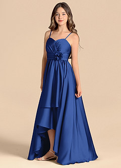 Azazie Catalina Junior Klä av A-Line i Stretch Satin Älskling Halsringning image6