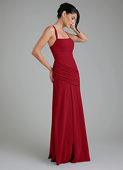 Azazie Toya Bridesmaid Dresses Scarlet A-Line Corset Chiffon Dress image6