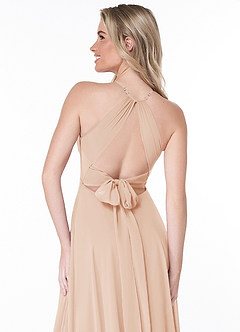 Azazie Evalleen Bridesmaid Dresses English Rose A-Line Pleated Chiffon Dress image3