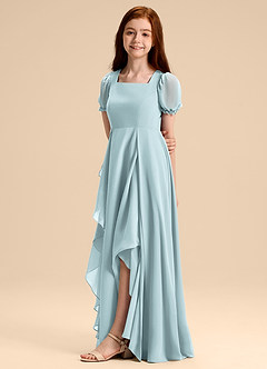 Azazie Priya Junior Mist A-Line Blouson Chiffon Dress image4