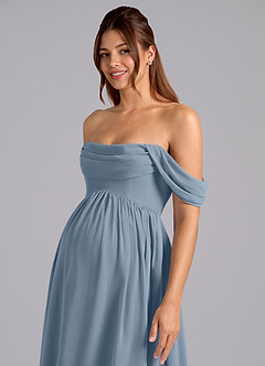 Azazie Saige Maternity Bridesmaid Dresses A-Line Pleated Chiffon Floor-Length Dress image6