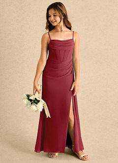 Azazie Moxie Girls Formal Flower Girl Klänningar Klänning A-linje i Chiffong Spets image5