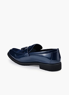 front Heren loafers met kwastjes van leer en fluweel