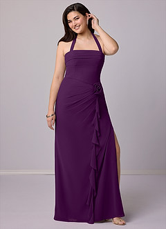 Barbie ♥ Azazie Bridesmaid Dresses Grape Sheath Strapless Chiffon Convertible Dress image12