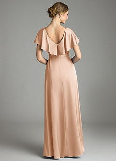Azazie Lainey Bridesmaid Dresses English Rose A-Line with Pockets Stretch Satin Dress image7