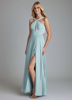 Azazie Hosanna Bridesmaid Dresses Mist A-Line Pleated Chiffon Dress image5