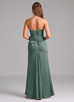 Azazie Lucille Bridesmaid Dresses Sea Moss Mermaid Strapless Stretch Satin Convertible Dress image2