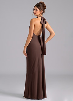 Azazie Velli Bridesmaid Dresses Ganache Mermaid High Neck Chiffon Dress image7