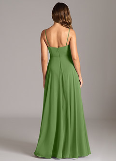Azazie Amani Bridesmaid Dresses Basil A-Line Pleated Chiffon Dress image2