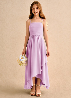 Azazie Twilight Dance Girls Formal Blumenmädchenkleider A-Linie Plissee Chiffon Kleid Bonbonrosa image3