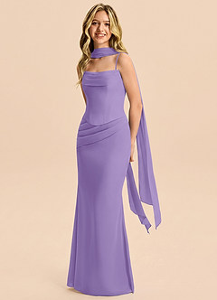 Azazie Sorrel Junior Meerjungfrau-Linie Plissee Chiffon Kleid Tahiti image3