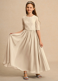 Azazie Pippin Girl Flower Girl Klänningar Klä A-Line i Spets image6