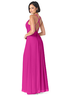 Azazie Farren Bridesmaid Dresses Fuchsia A-Line Pleated Chiffon Convertible Dress image5