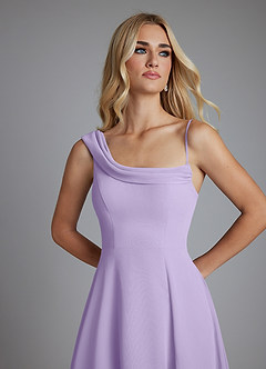 Azazie Naiyah 신부 들러리 드레스 A라인 한쪽 어깨 쉬폰 바닥 길이 드레스 image7