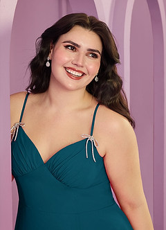 Barbie ♥ Azazie Bridesmaid Dresses Ink Blue A-Line with Pockets Chiffon Dress image10