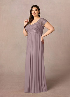 Azazie Macy Mother of the Bride Dresses Dusk A-Line V-Neck Sequin Lace Lace Dress image7