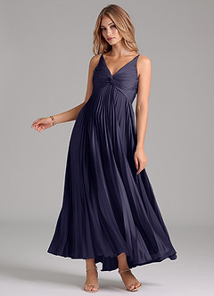 Azazie Raychelle Bridesmaid Dresses Stormy A-Line Pleated Stretch Satin Dress image3