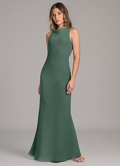 Azazie Allettie Bridesmaid Dresses Sea Moss Mermaid Chiffon Dress image3