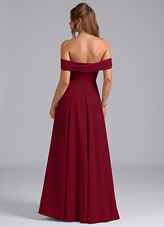 Azazie Almina Jurken voor bruidsmeisjes Converteerbaar Jurk van Chiffon met A-Lijn Off the Shoulder Bourgondië image2