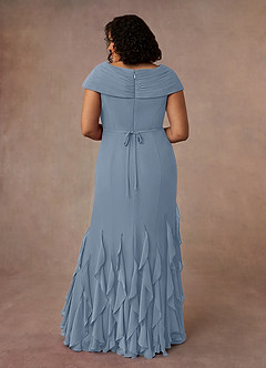 Azazie Bailora Mother of the Bride Dresses Dusty Blue Mermaid Ruched Chiffon Dress image8