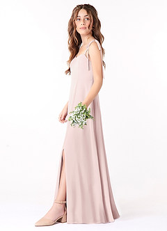 Azazie Rosey Junior Blushing Pink A-Line Sweetheart Neckline Chiffon Dress image3