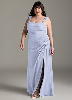 Azazie Jesaphine Abiti da Damigella Abito Tubino in Chiffon Fiocco Lavanda image12