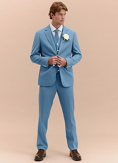 front James Acier Bleuté Costume 3 pièces