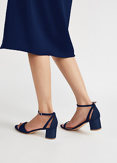 front Matchende farve matte satin ankelrem blokhæle