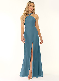 Azazie Rue Bridesmaid Dresses Bermuda A-Line Halter Chiffon Dress image1