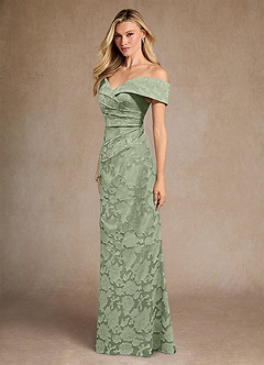 Azazie Canton vestidos de madre de la novia Vestido de Salvia Polvorienta de Devorado Floral de Sirena con Vestidos sin tirantes image2