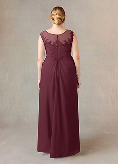 Azazie Endora Mother of the Bride Dresses Cabernet A-Line Scoop Lace Chiffon Dress image7
