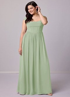 Barbie ♥ Azazie Bridesmaid Dresses A-Line Corset Chiffon Floor-Length Dress image9