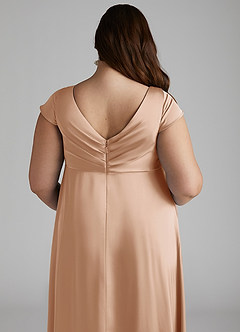 Azazie Allessia Brautjungfernkleider für Schwangere A-Linie Plissee Stretch-Satin Bodenlänge Kleid image12
