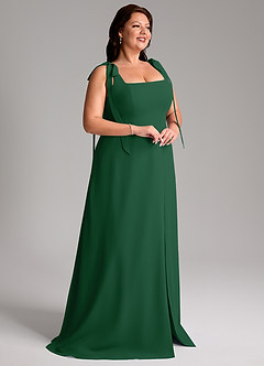 Azazie Debra Bridesmaid Dresses Dark Green A-Line with Pockets Chiffon Convertible Dress image5