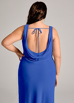 Azazie Rylina 신부 들러리 드레스 인어 주름진 쉬폰 바닥 길이 드레스 image12