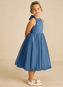 Azazie Dora Flower Girl Dresses Twilight A-Line Bow Tulle Dress image3