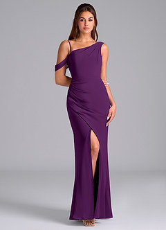 Azazie Madelyn Suknie dla druhen Syrena Jedno ramię Szyfon Do ziemi Sukienka image3