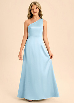 Azazie Eulalie Junior Klä av Sjöjungfru i Stretch Satin Rosett image3