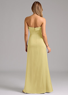 Azazie Aretha Brautjungfernkleider Wandelbar A-Linie Schulterfrei Stretch-Satin Kleid Zitronensorbet image7