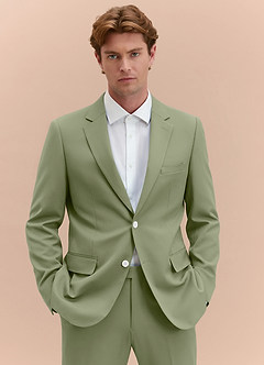 front James Pistachio Structured Stretch Suit Jacket