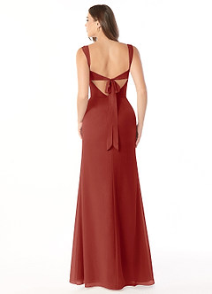 Azazie Audre Final Sale Terracotta Mermaid Pleated Chiffon Dress image2
