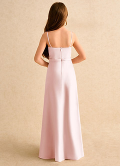 Azazie Fishie Junior Formal Flower Girl Klänningar Klä A-Line i Matt satäng image7