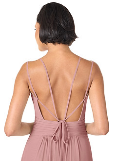 Azazie Farren Bridesmaid Dresses Dusty Rose A-Line Pleated Chiffon Convertible Dress image8
