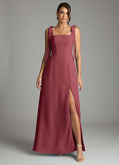 Azazie Debra Bridesmaid Dresses Merlot A-Line with Pockets Chiffon Convertible Dress image7