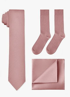 front Matching Skinny Tie & Pocket Square & Socks Set