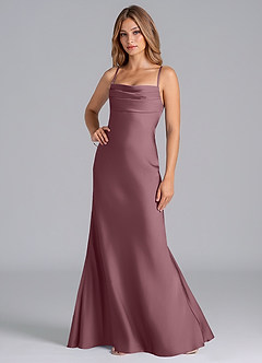 Azazie Seema Bridesmaid Dresses Amethyst Mermaid Corset Stretch Satin Dress image5