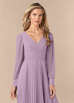 Azazie Zina Mother of the Bride Dresses Wisteria A-Line Pleated Chiffon Dress image5