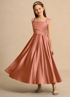 Azazie Bundle Junior Formal Flower Girl Klänningar Klä A-Line i Matt satäng Plisserad image6