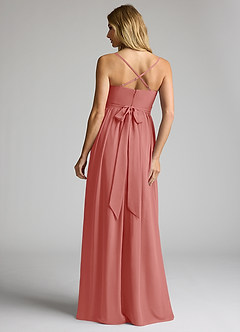 Azazie Llana Brautjungfernkleider für Schwangere A-Linie Chiffon Bodenlänge Kleid image2