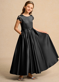 Azazie Bunny Girl Robe Demoiselle D'honneur Fillette Robe Princesse en Dentelle Noir image1